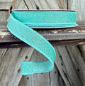 Mint Fine Glitter Wired Ribbon 5/8 Inch