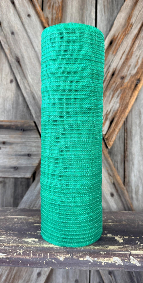 10 Yards, Emerald Green Fine Weave Jute Mesh