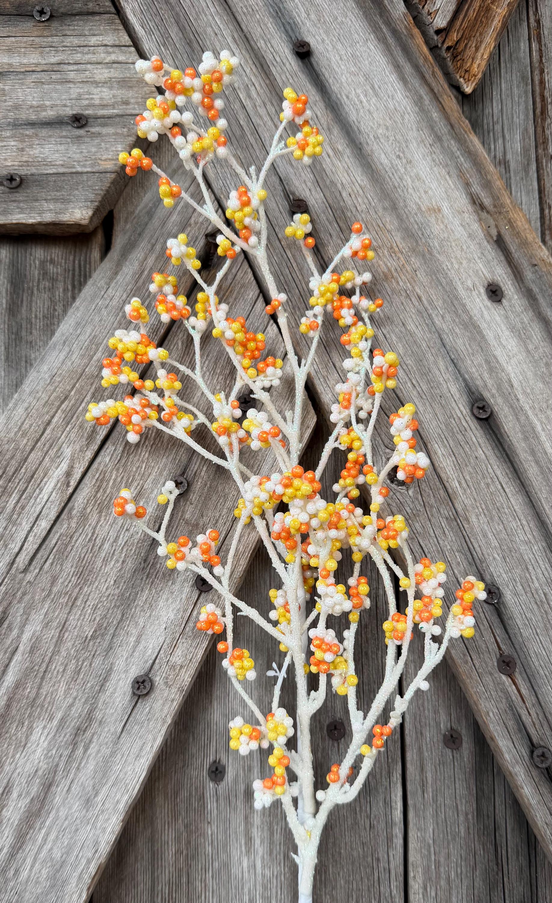 Candy Corn Berry Bead Spray