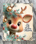 We Wish You A Merry Christmas Rudolph, Christmas Sign, Christmas Decor, Christmas Wall Art