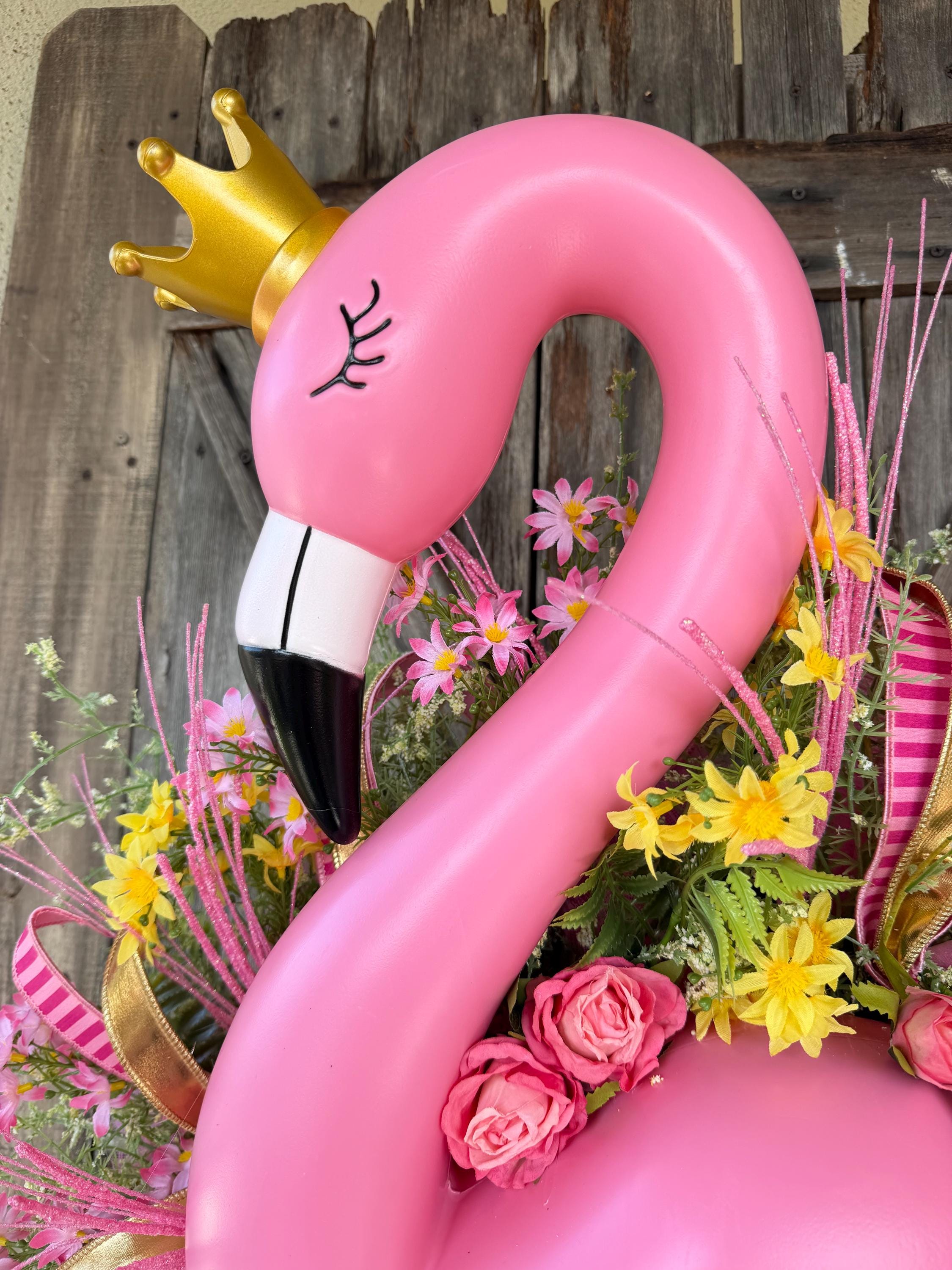 Flamingo Wreath, Flamingo Decor, Flamingo Door Hanging, Summer Wreath, Summer Decor, Beach Wreath, Tropical Wreath