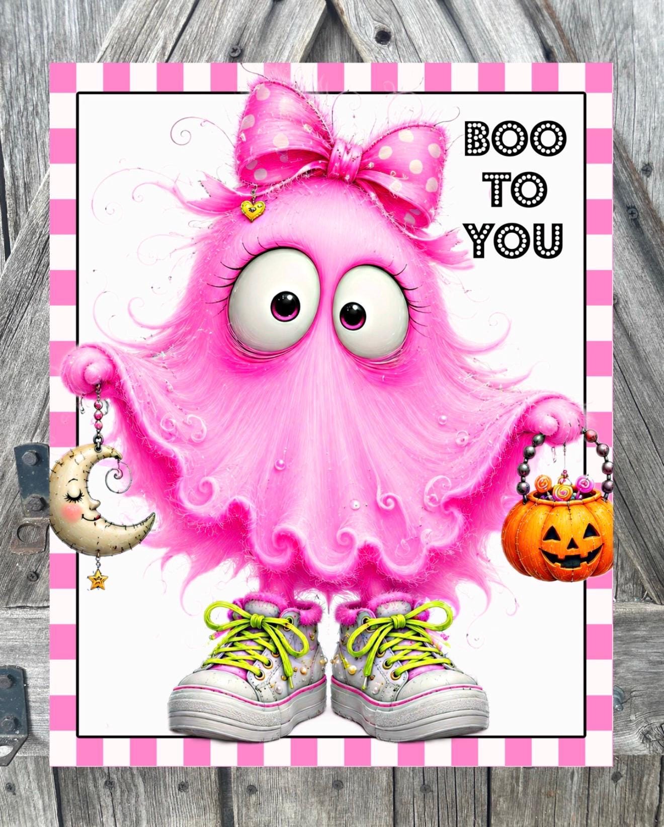 Boo To You, Pink Ghost, Halloween Sign, Halloween Decor, Halloween Wall Art