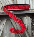 Red Tinsel Weave Wired Ribbon 5/8 Inch