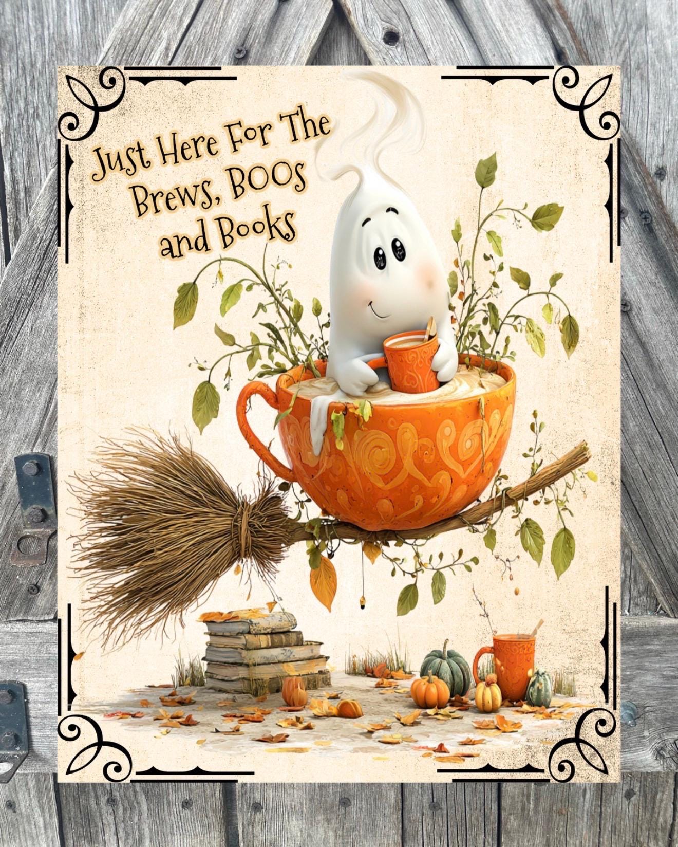 Brews and Boos, Halloween Sign, Halloween Decor, Halloween Wall Art