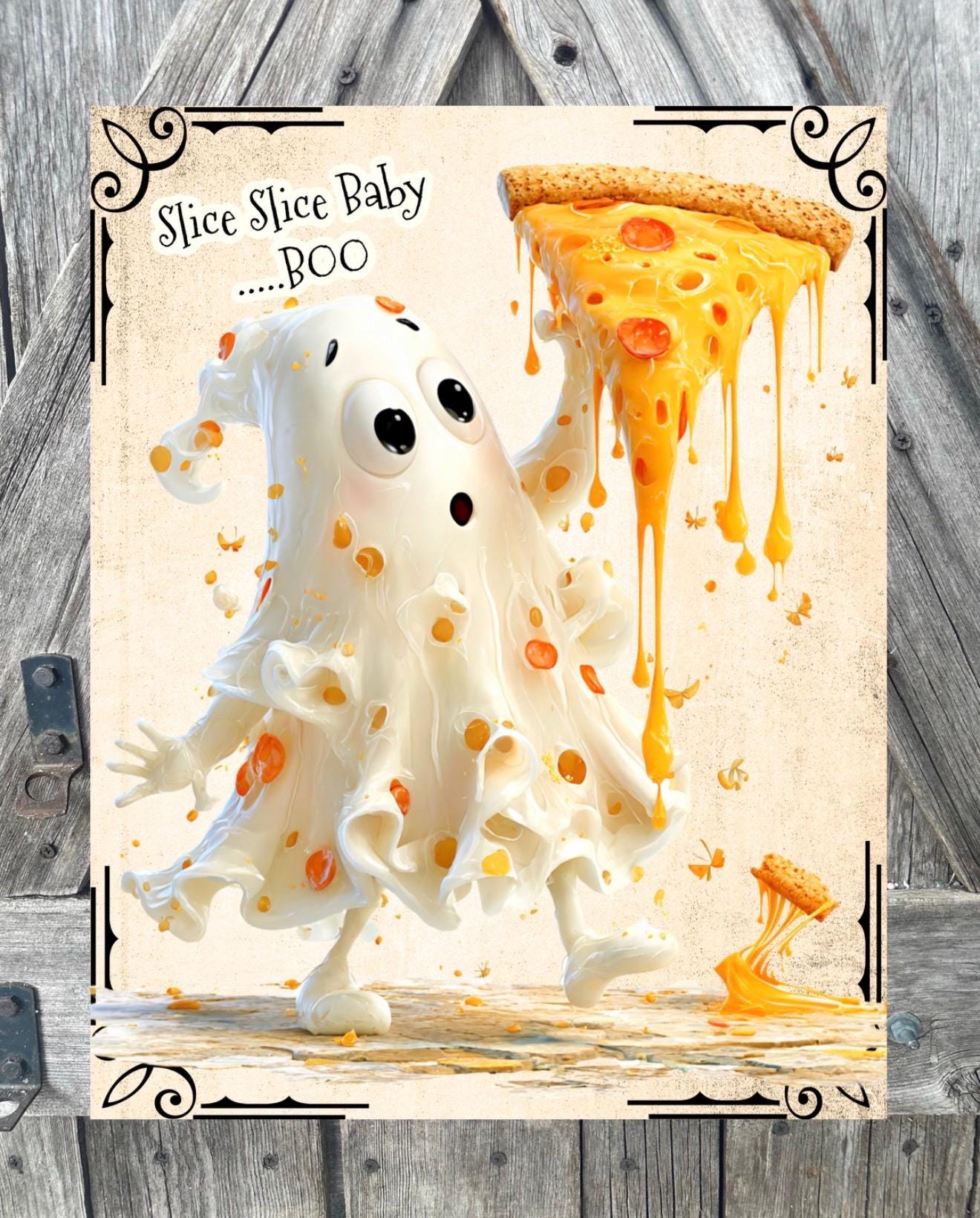 Slice Slice Baby, Halloween Sign, Halloween Decor, Halloween Wall Art