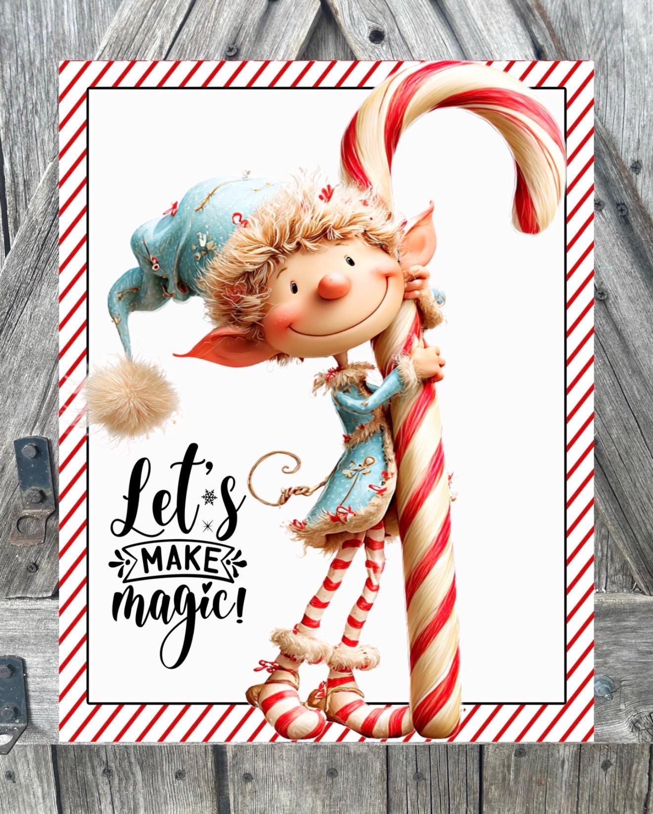 Let’s Make Magic Elf, Christmas Sign, Christmas Decor, Christmas Wall Art