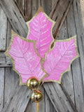 Pink Gold Holly Spray