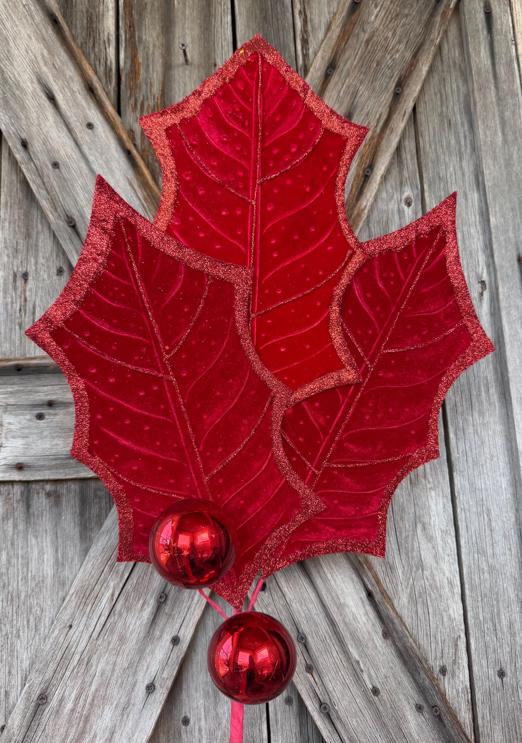 Large Red Holly Spray
