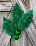 Emerald Green Holly Spray