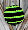 Green Black Stripe Ornament , 5 Inches