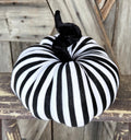 Black White Stripe Pumpkin 8 inches