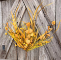 Mustard Yellow Grassy Pumpkin Deluxe Spray , Wreath Supply, Floral