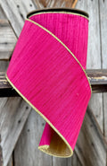 Hot Pink Metallic D Stevens Wired Ribbon 4 Inch