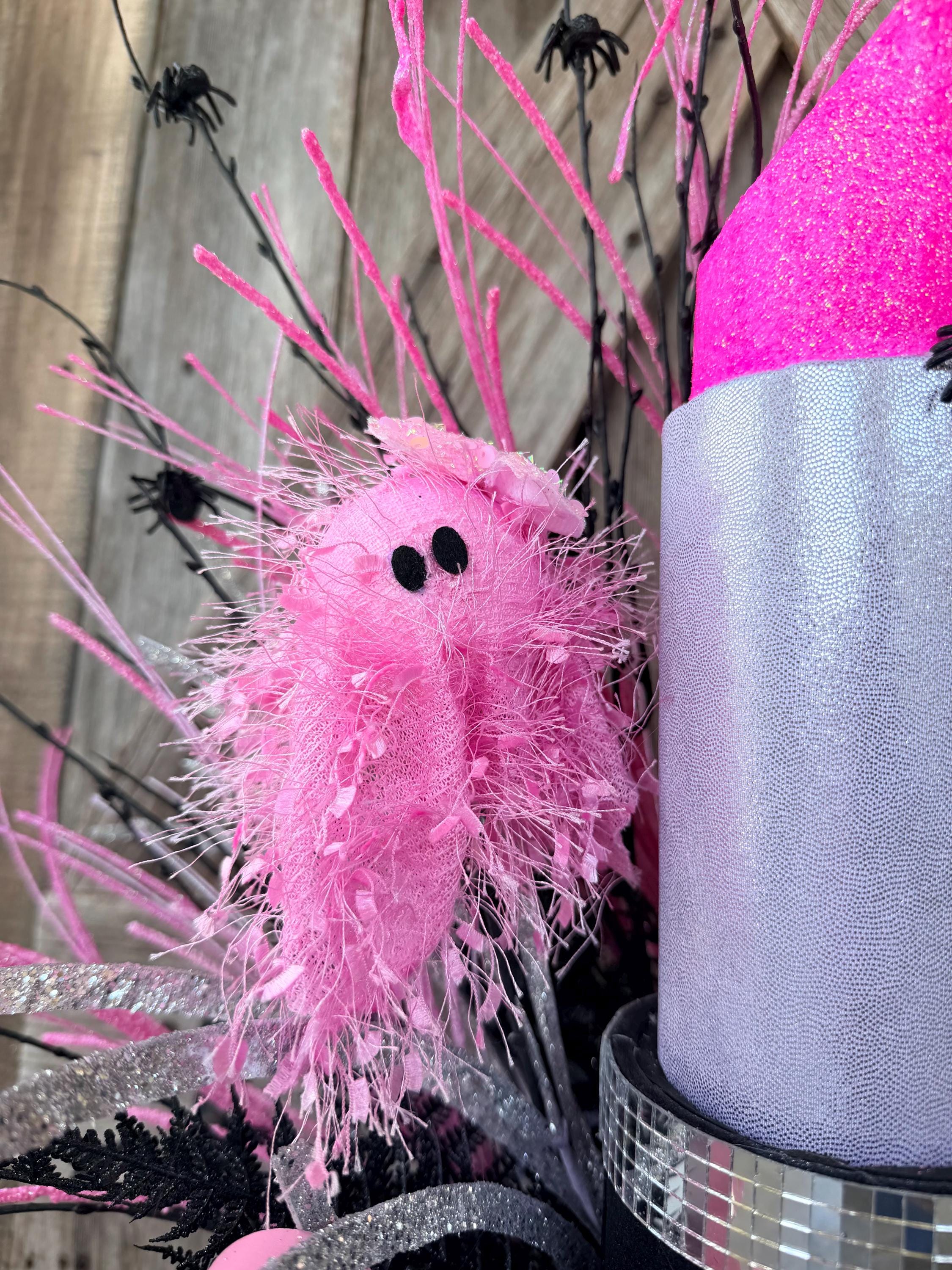 Halloween Centerpiece, Halloween Glam Centerpiece, Pink Arrangement, Floral Arrangement
