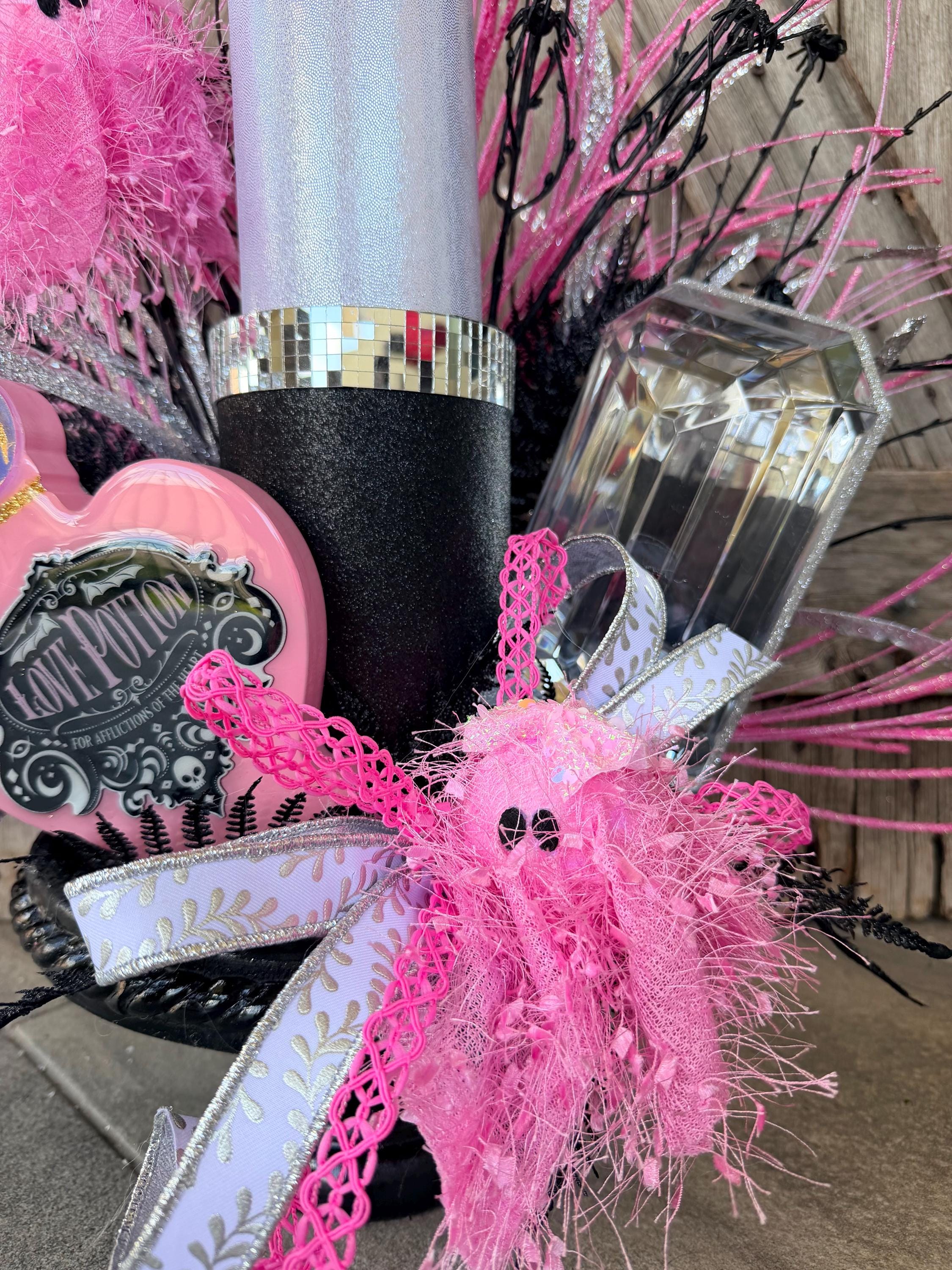 Halloween Centerpiece, Halloween Glam Centerpiece, Pink Arrangement, Floral Arrangement