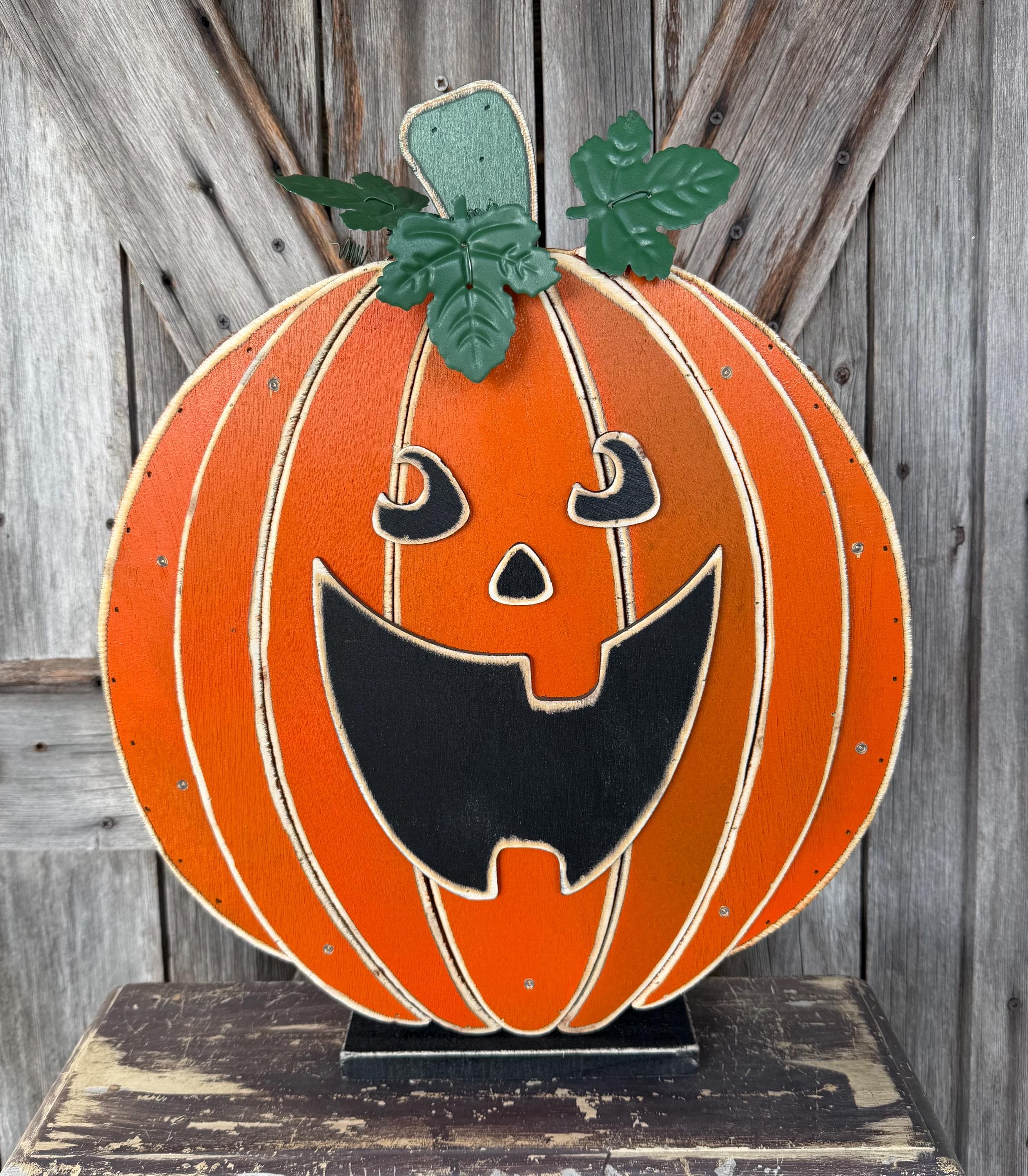 Light Up Wooden Jackolantern 19 inches