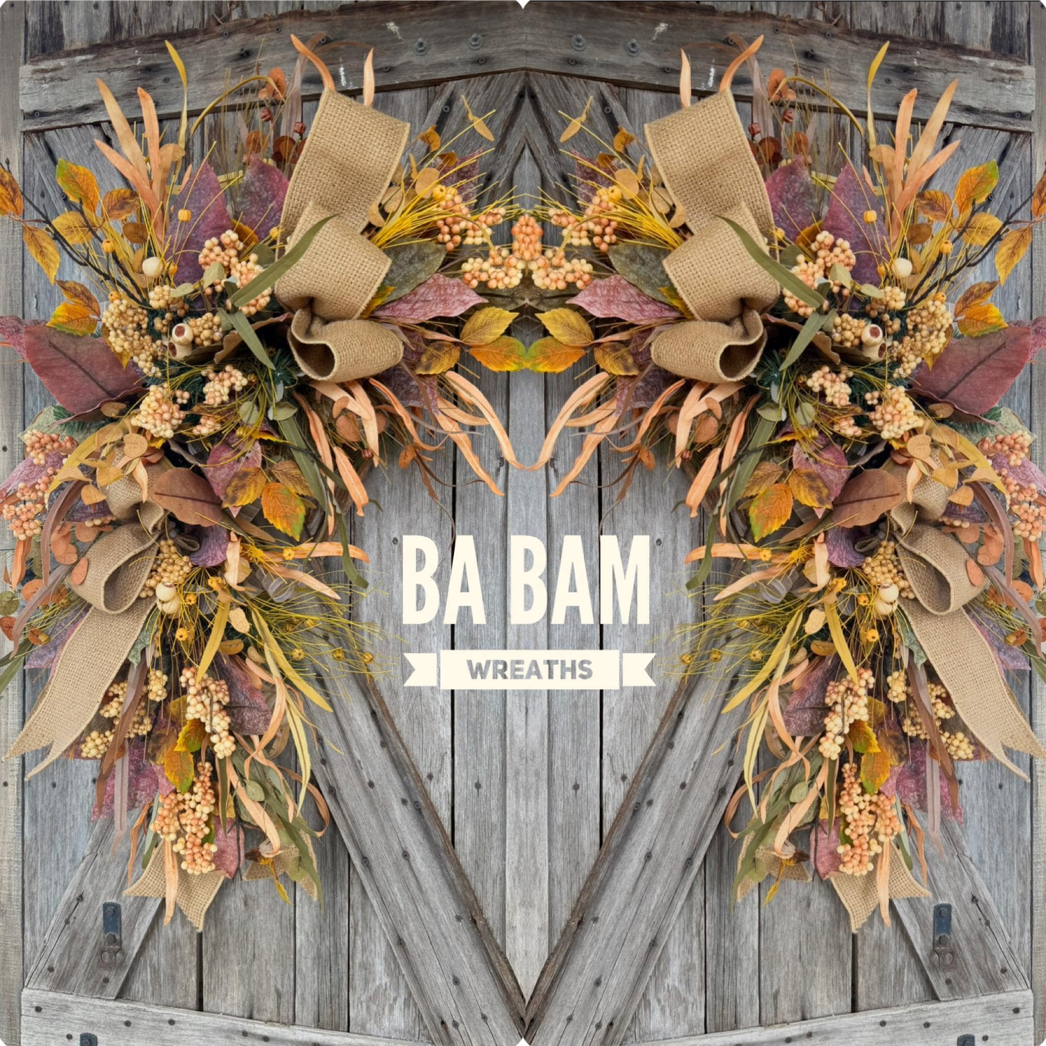 Autumn Garland, Autumn Double Door Swags, Fall Decor, Table Top Design, Set of 2