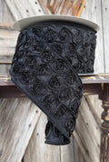 Black Rosette Wired Ribbon 4 Inch