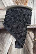 Pre-Order Black Rosette Wired Ribbon 4 Inch