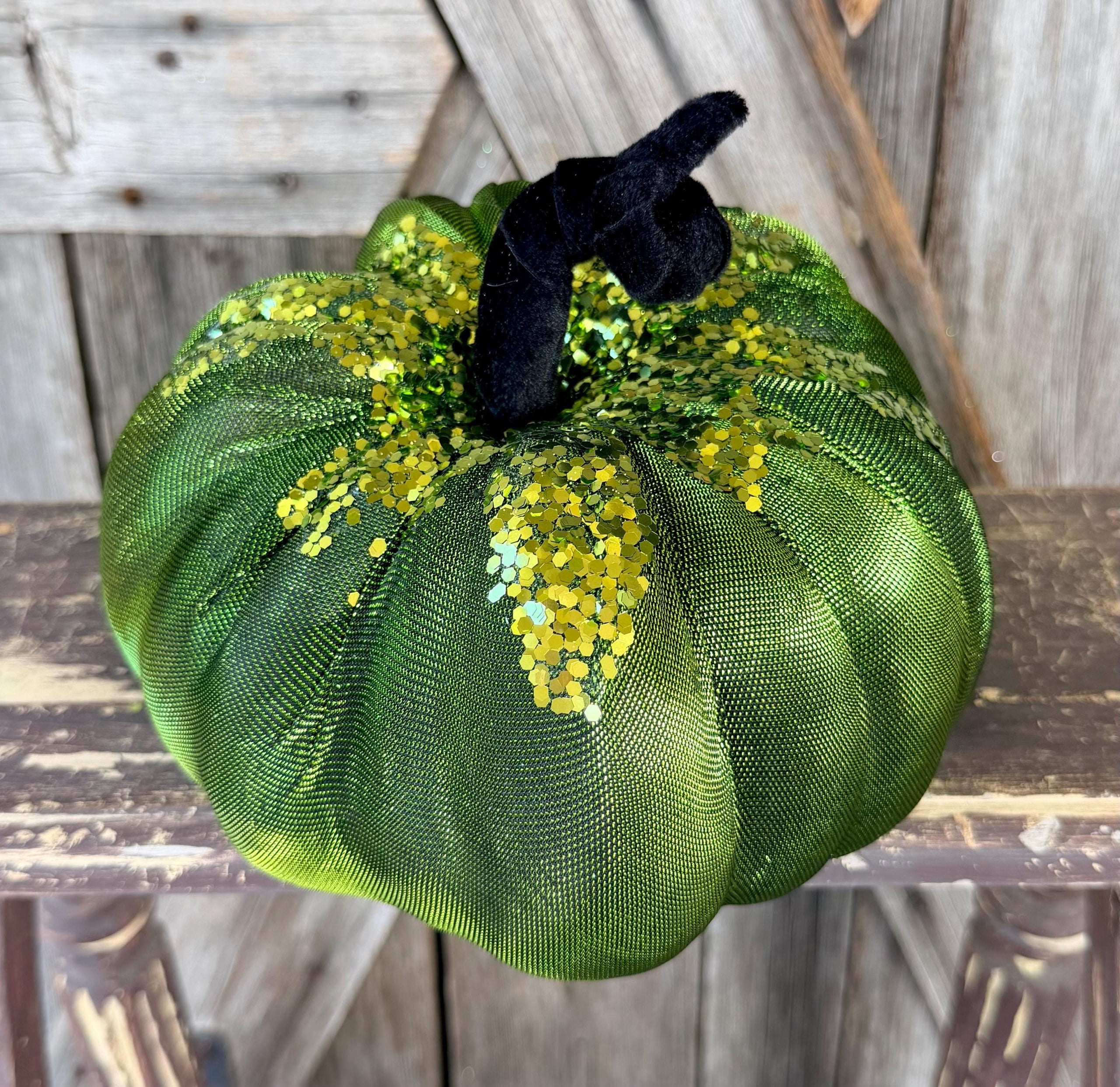 Glam Green Pumpkin 8 inches
