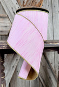 Light Pink Metallic D Stevens Wired Ribbon 4 Inch