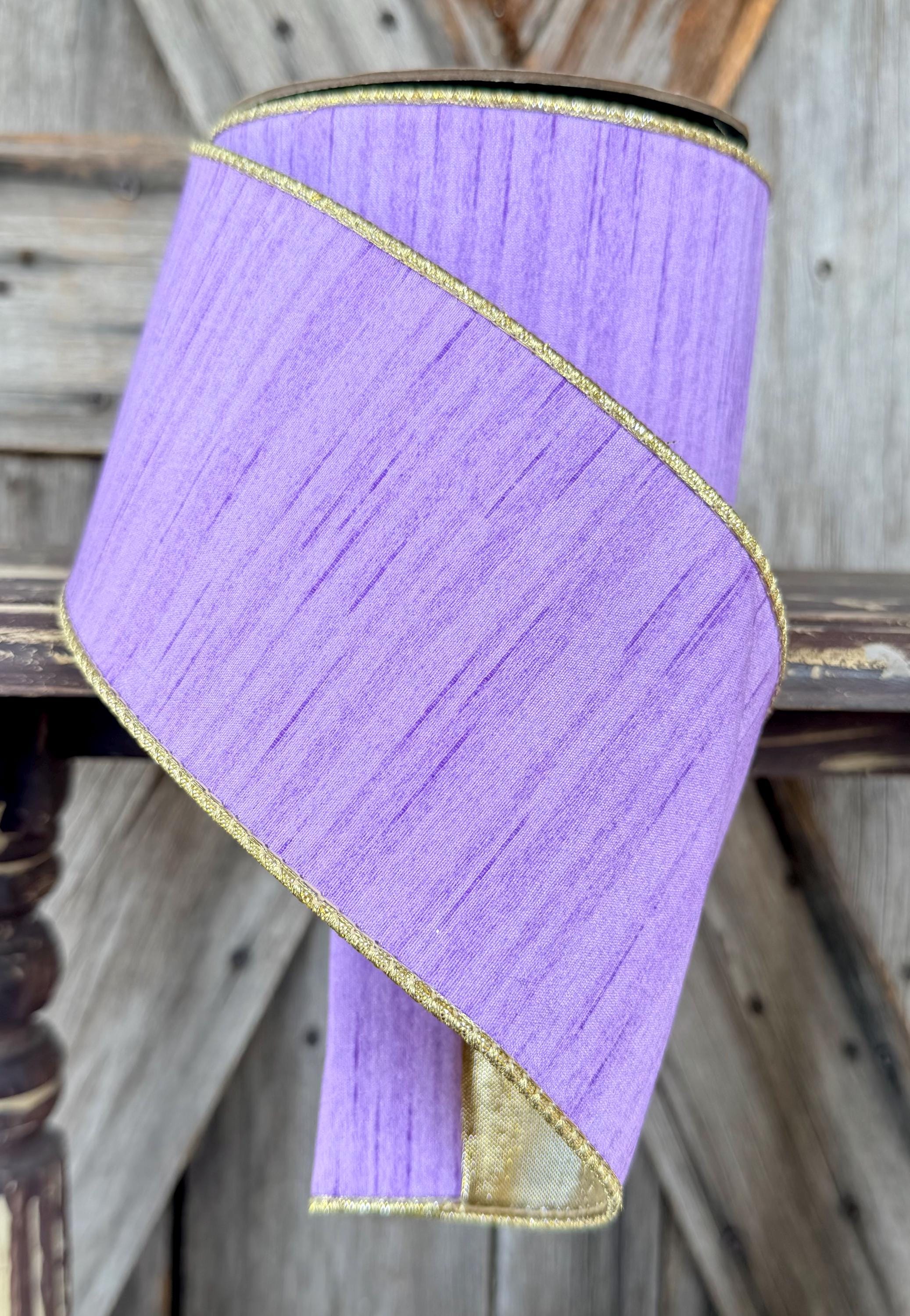 Lavender Metallic D Stevens Wired Ribbon 4 Inch