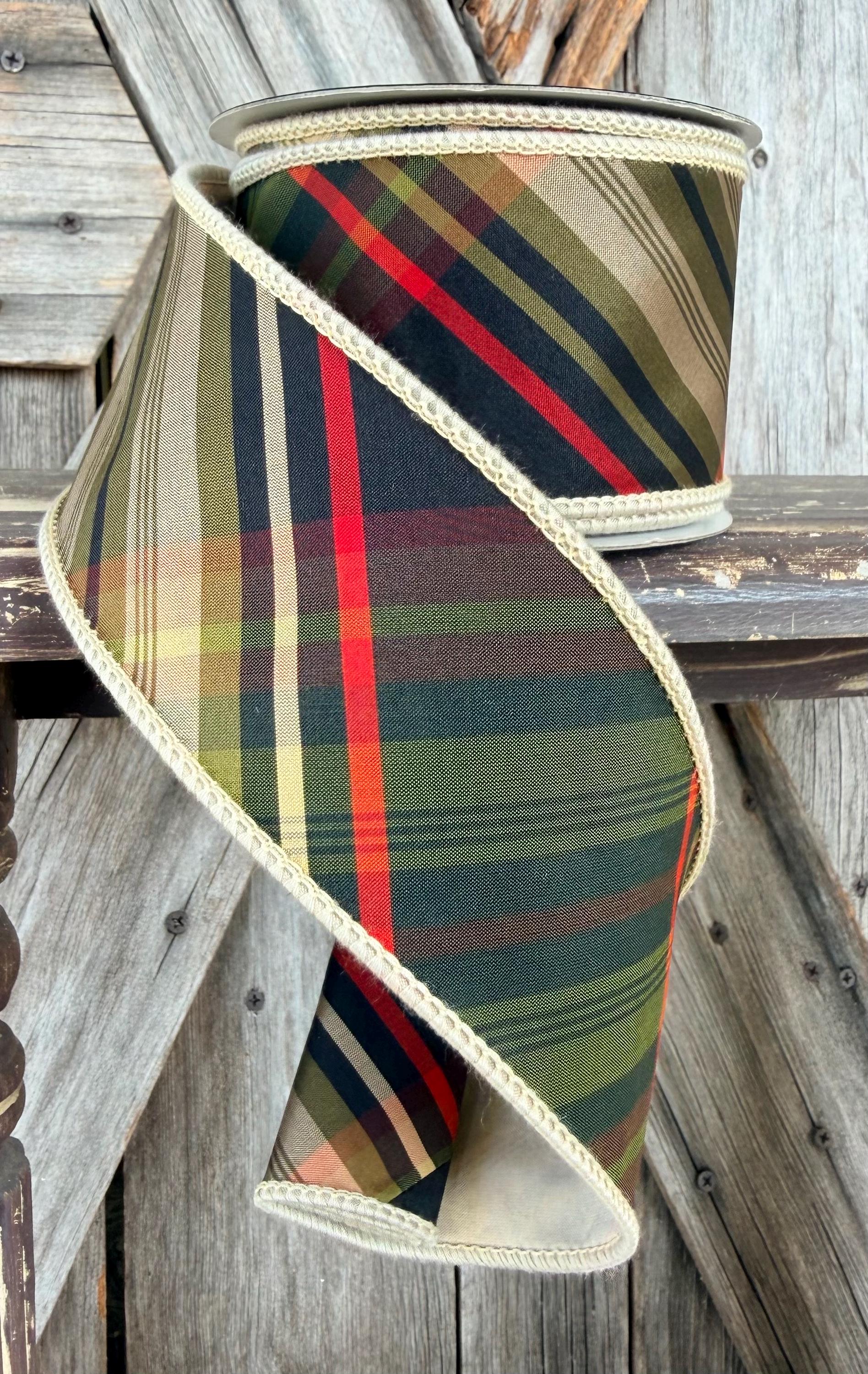 Huntington Plaid John Mark Wired Ribbon 2.5 Inch