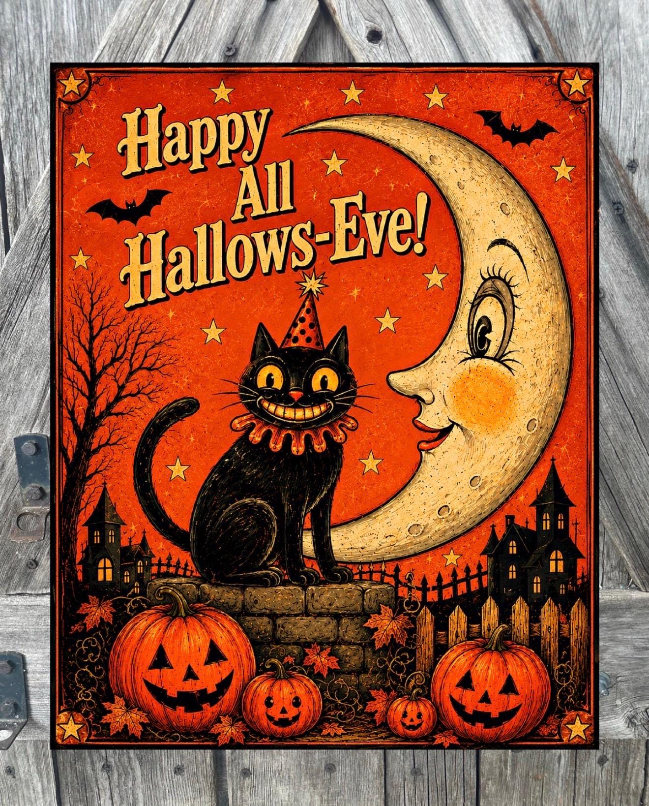 Happy All Hallows Eve, Fall Sign, Halloween Sign, Halloween Decor, Halloween Wall Art
