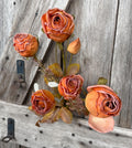 Orange Dry Rose Spray , Wreath Supply, Floral