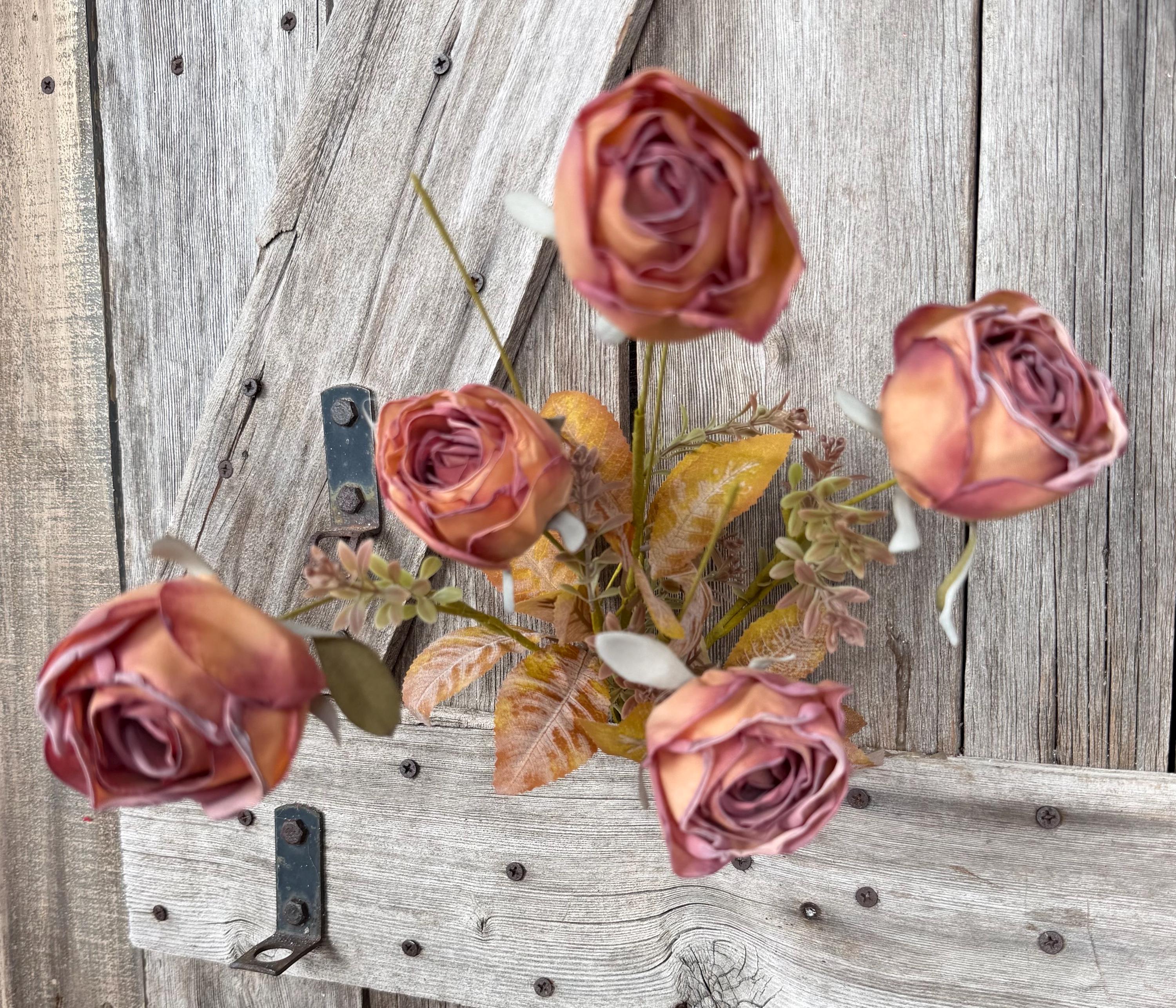 Mauve Dry Rose Spray , Wreath Supply, Floral