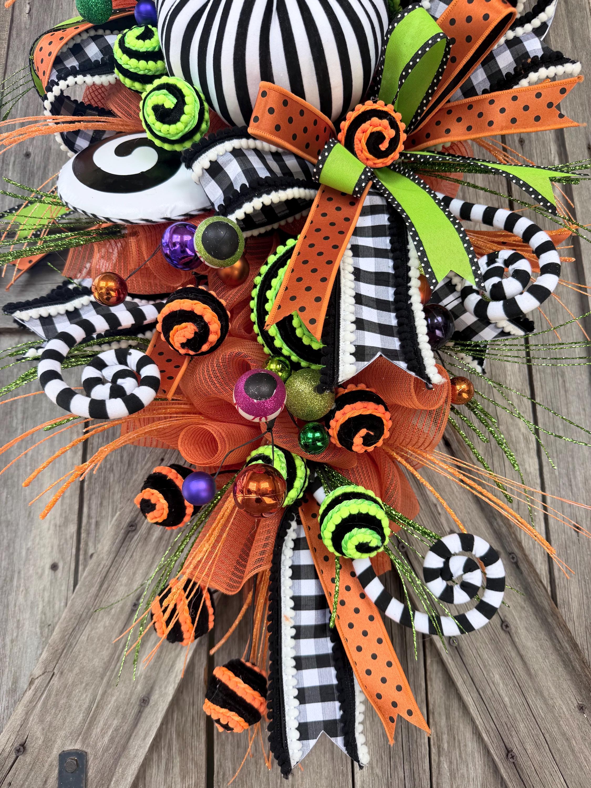 Halloween Wreath, Colorful Halloween Wreath, Fall Decor, Halloween Swag, Fall Wreath, Fall Door