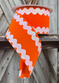 Orange Ric Rac Wired Ribbon 2.5 Inch