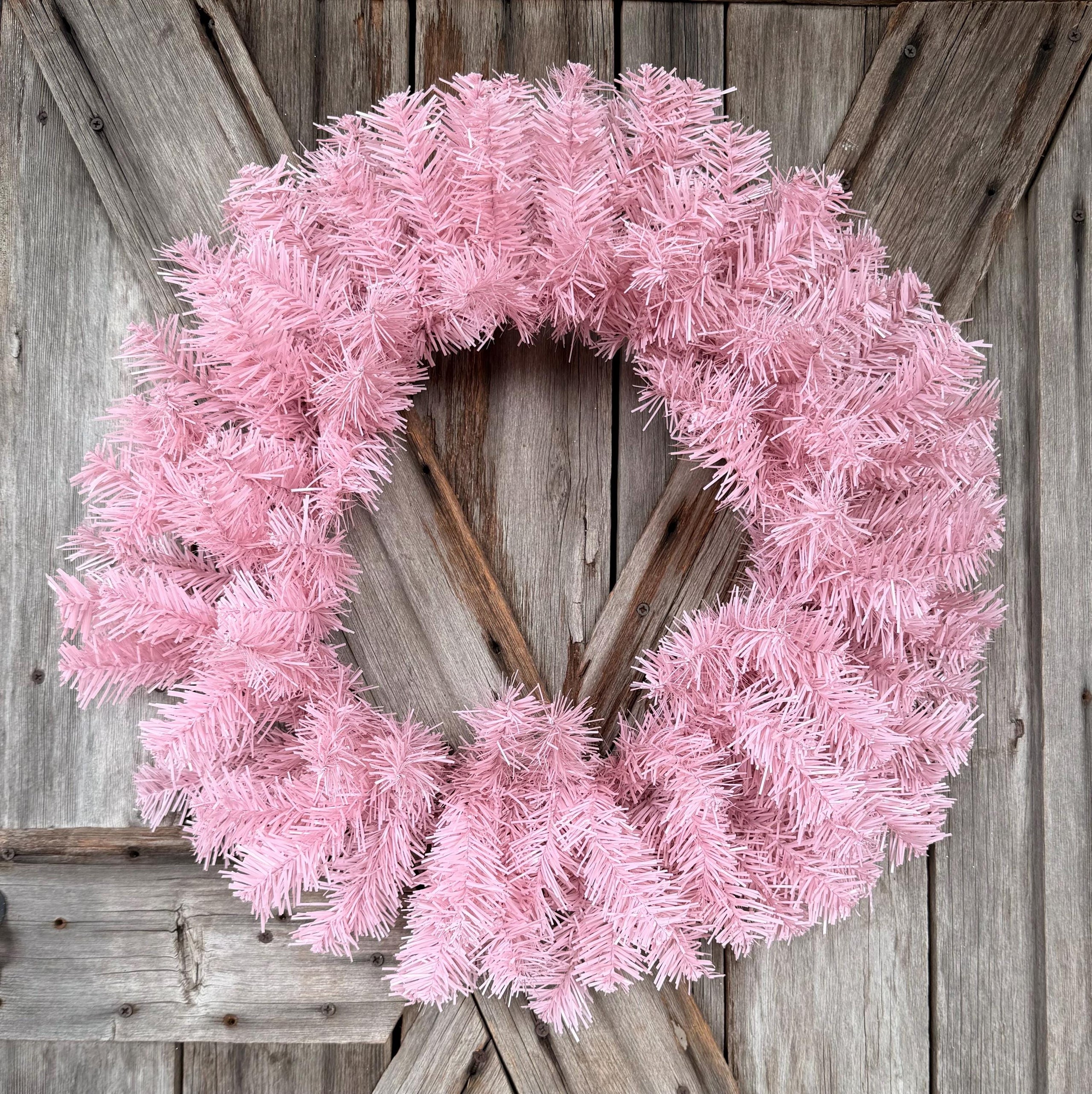 Pink Pine Wreath Base, 24 Inches Wreath Supply