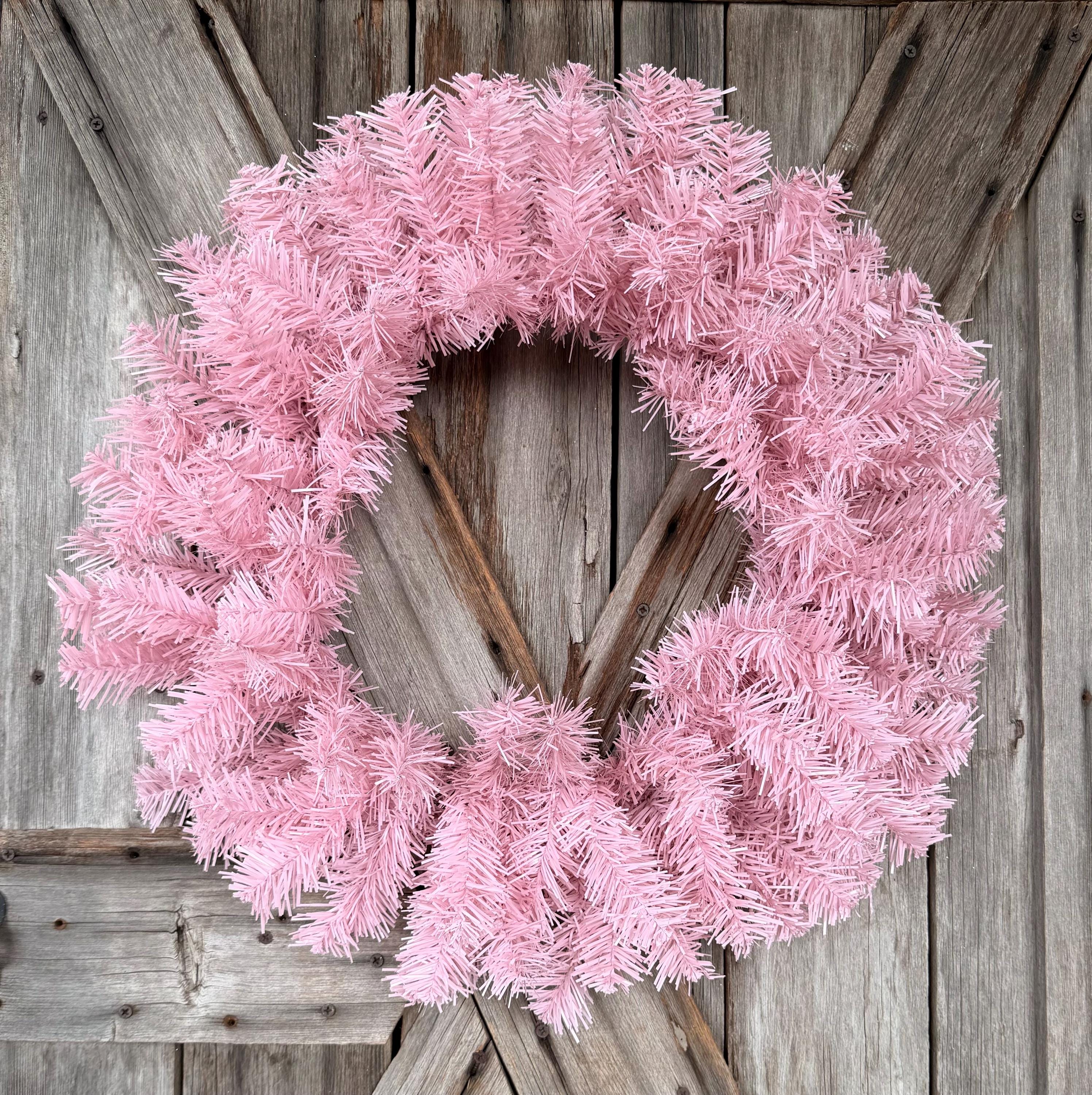 Pink Pine Wreath Base, 24 Inches Wreath Supply