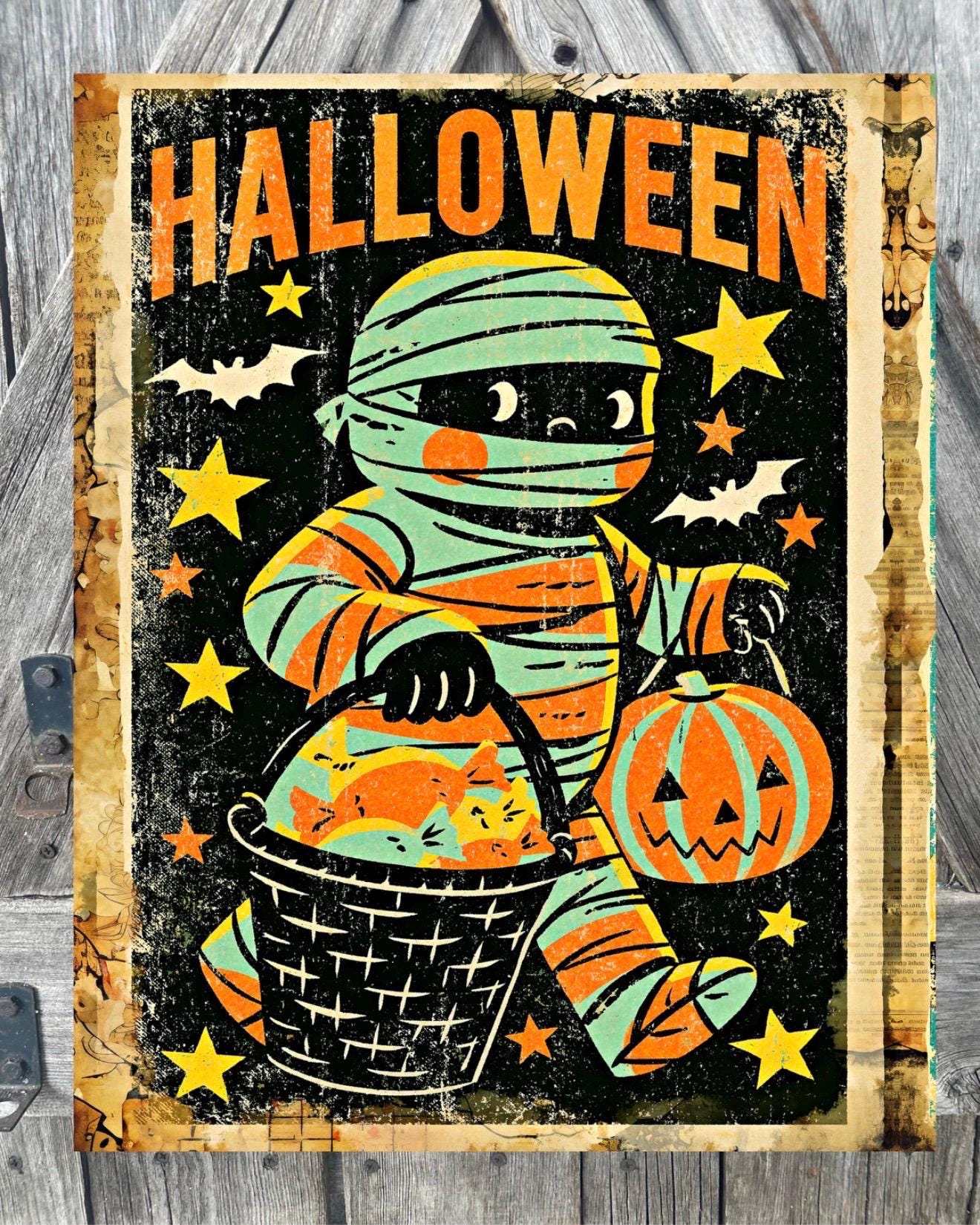Halloween Mummy, Fall Sign, Halloween Sign, Halloween Decor, Halloween Wall Art