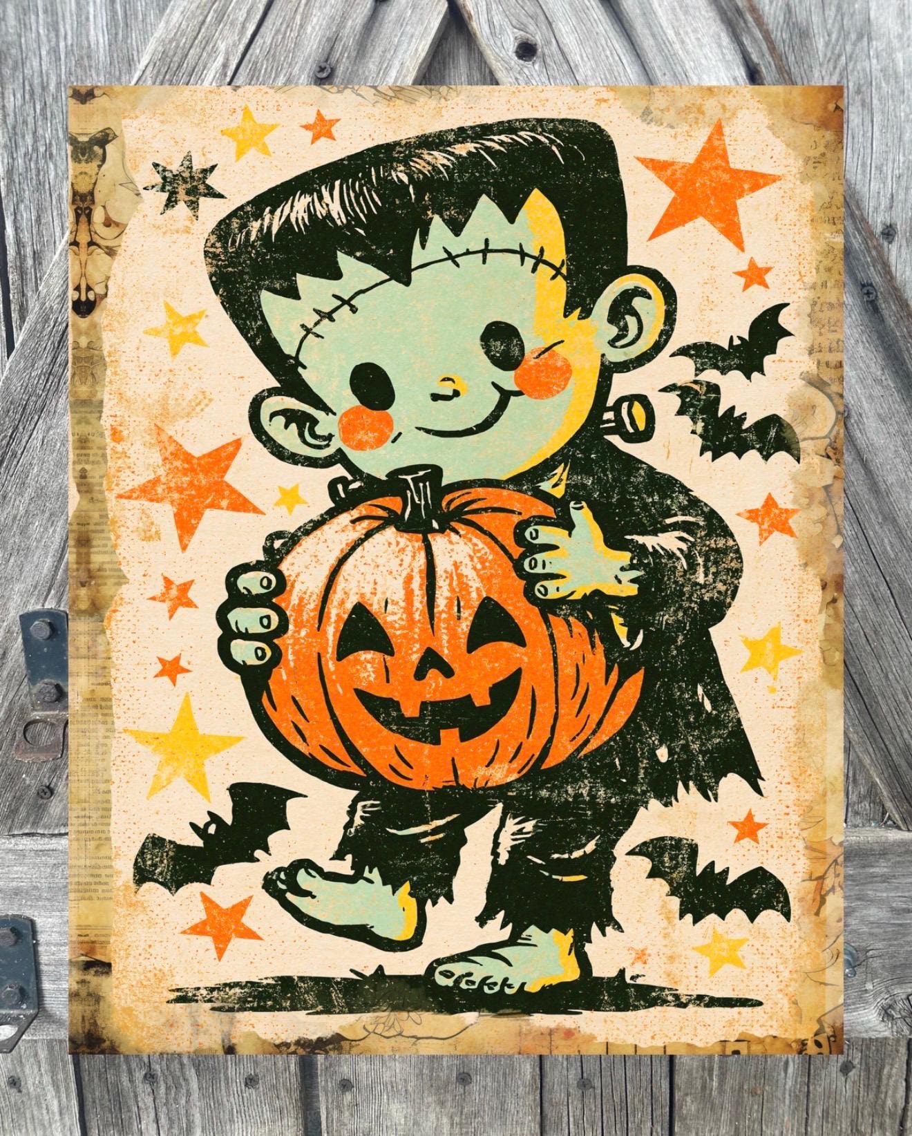 Retro Baby Frank, Fall Sign, Halloween Sign, Halloween Decor, Halloween Wall Art