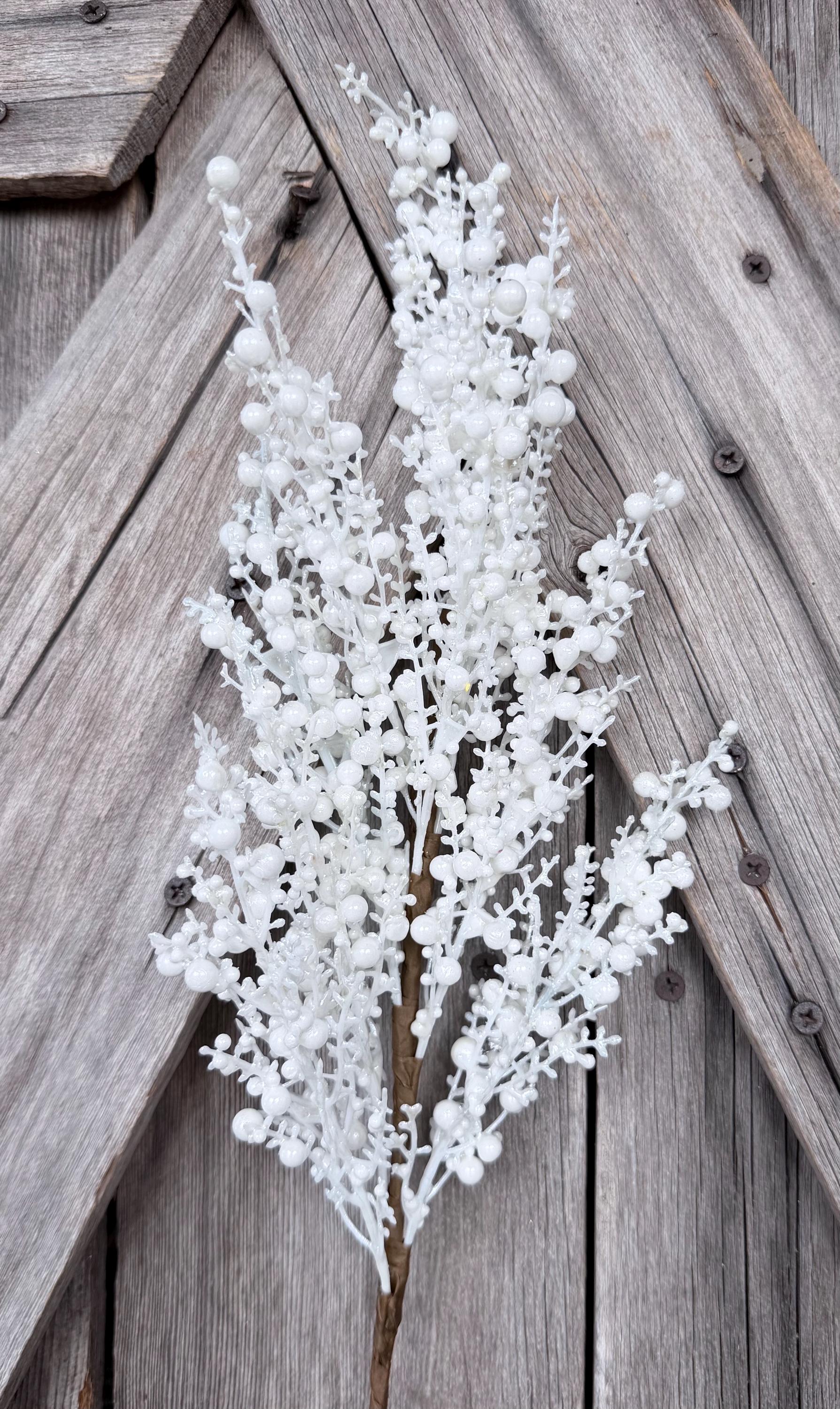 White Mini Berry Spray , Wreath Supply, Floral