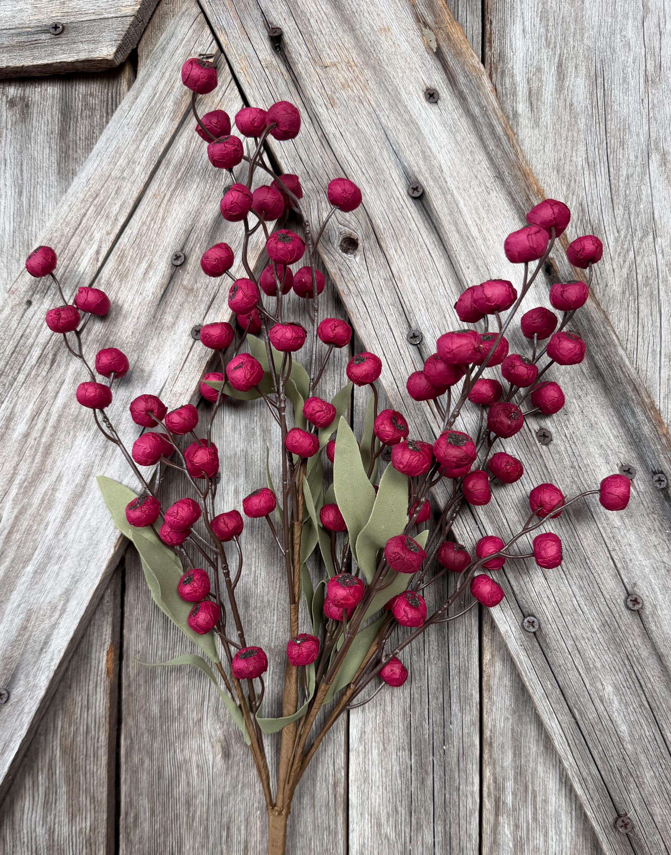 Burgundy Berry Bush , Wreath Supply, Floral
