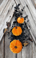 Velvet Pumpkin Eucalyptus Spray, Wreath Supply, Floral