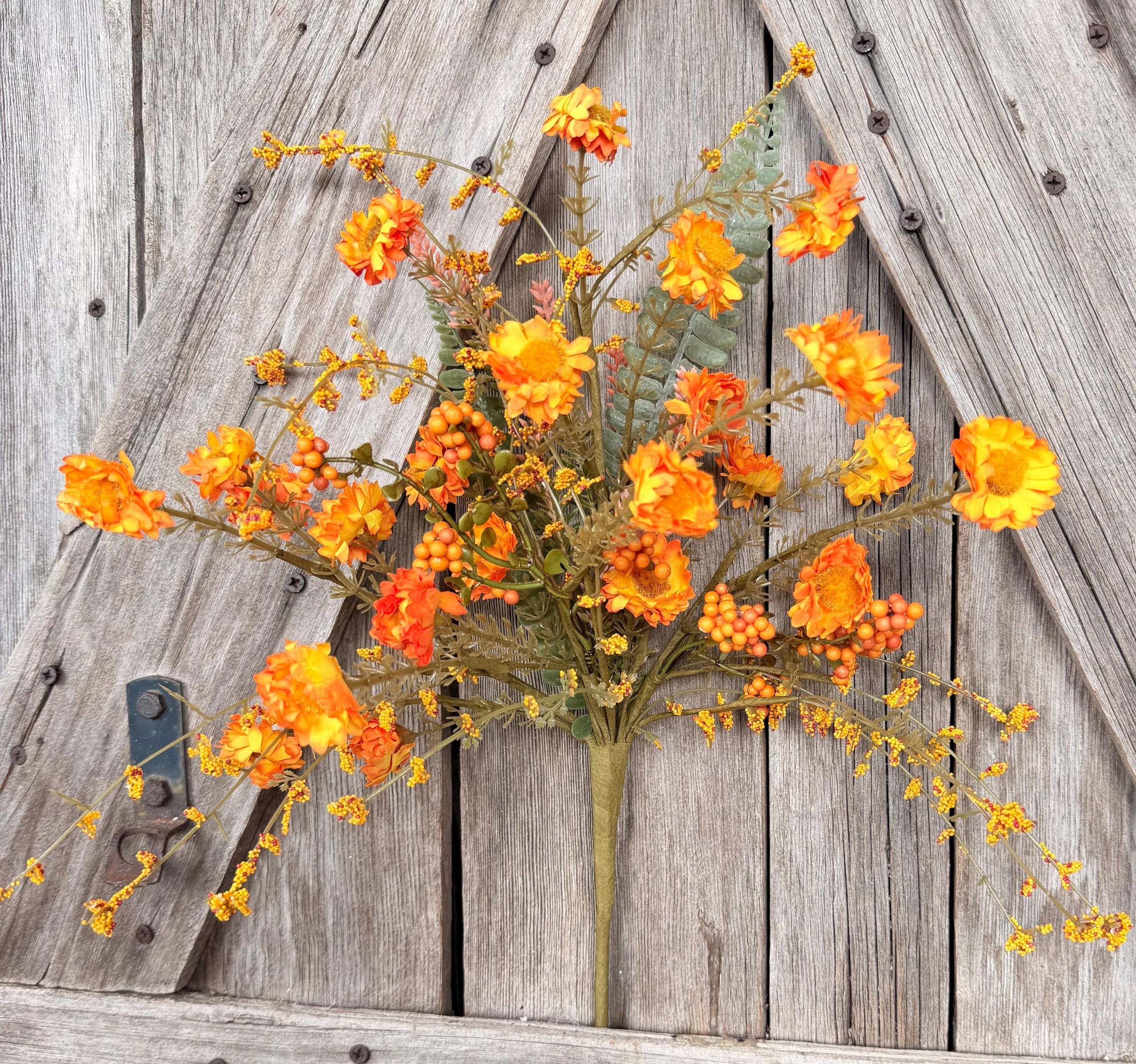 Orange Mixed Wild Berry Floral Spray , Wreath Supply, Floral
