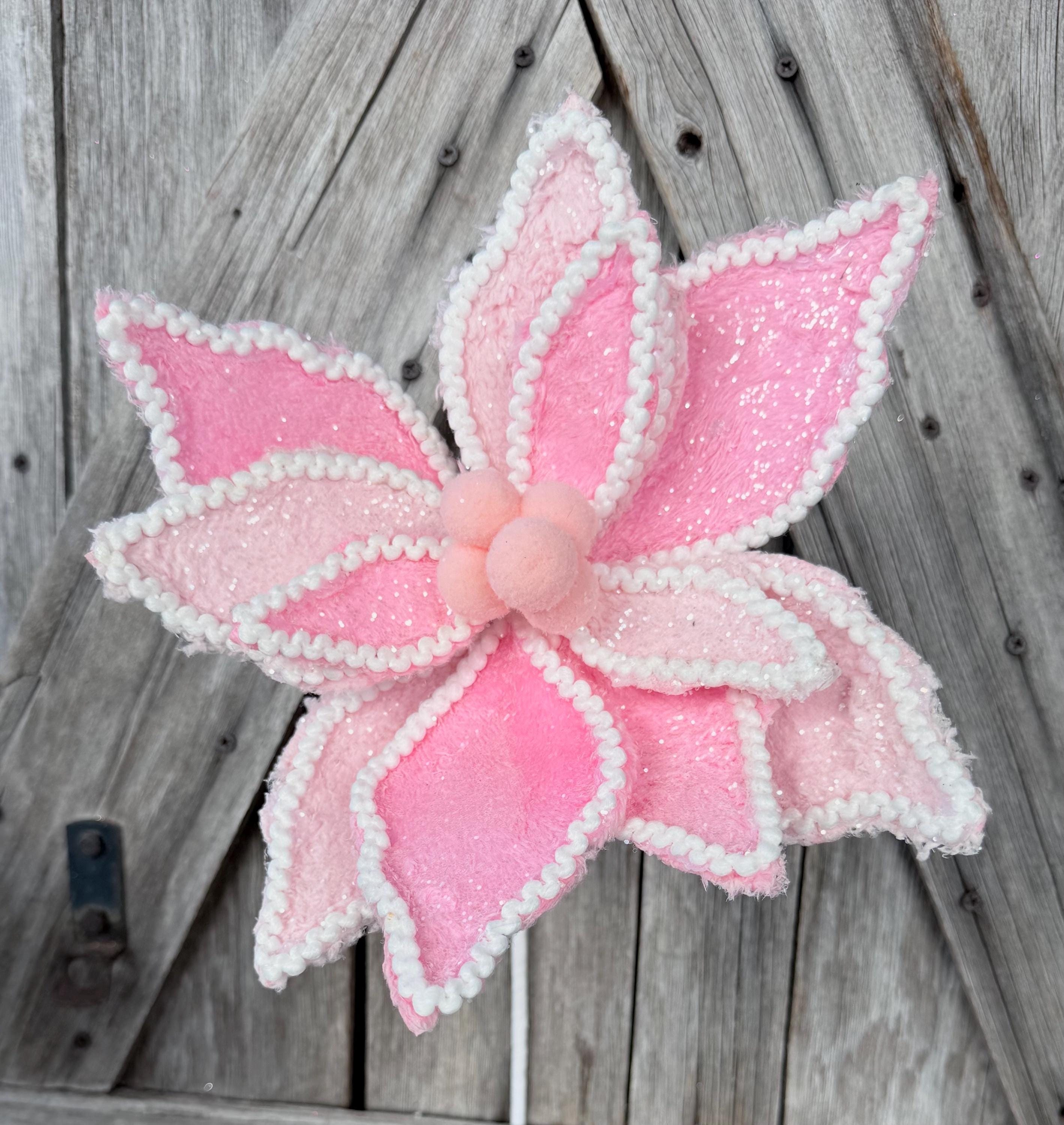 Pink Poinsettia Pick