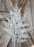 Large White Glitter Fern Spray
