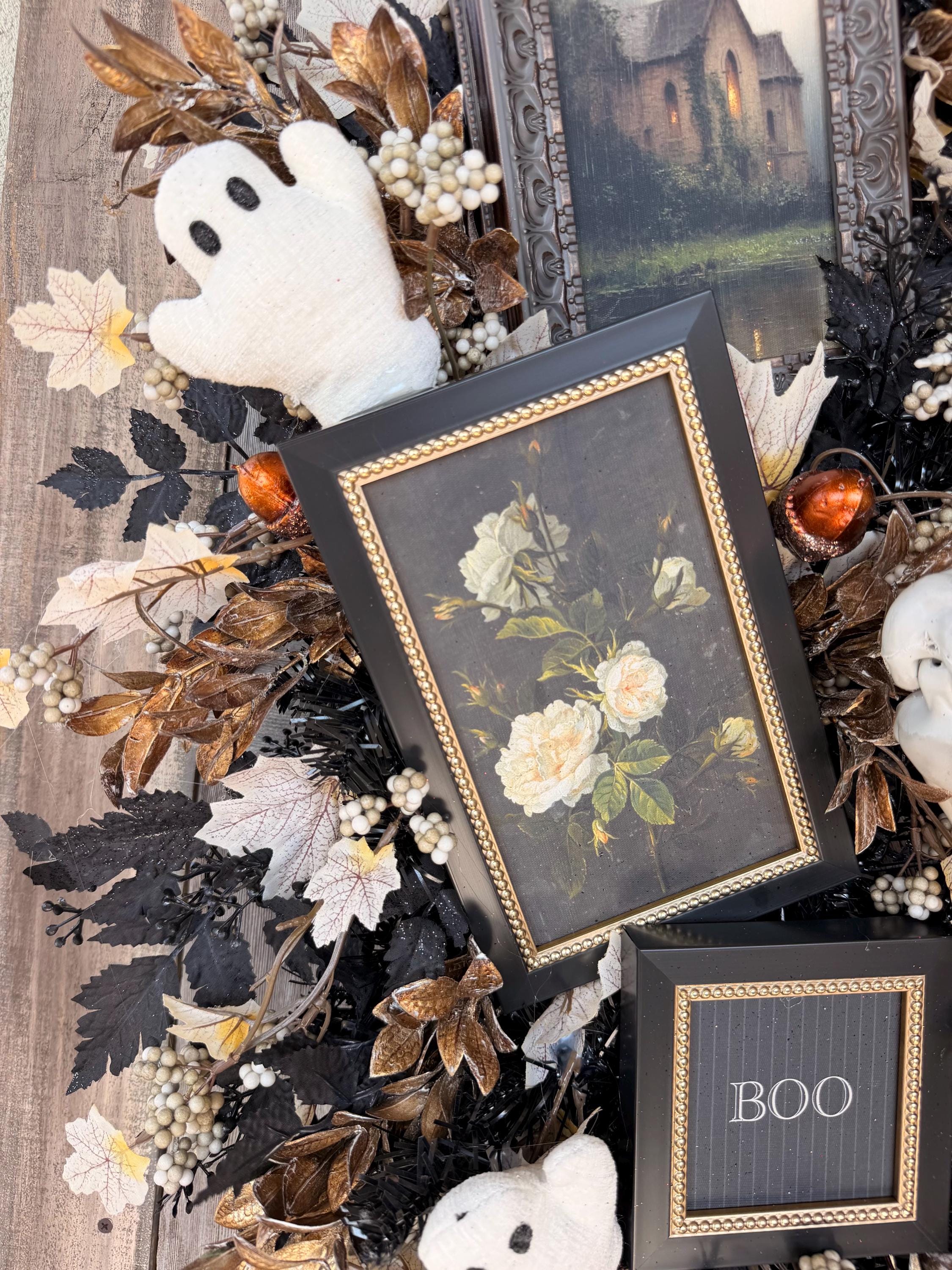 Elegant Halloween Wreath, Vintage Decor, Halloween Wreath, Halloween Decor, Halloween Door Hanging