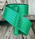 Emerald Green Metallic Stripe Wired Ribbon 1.5 Inch