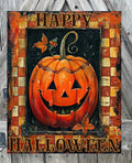 Happy Halloween Orange Check Jackolantern, Halloween Sign, Halloween Decor, Halloween Wall Art