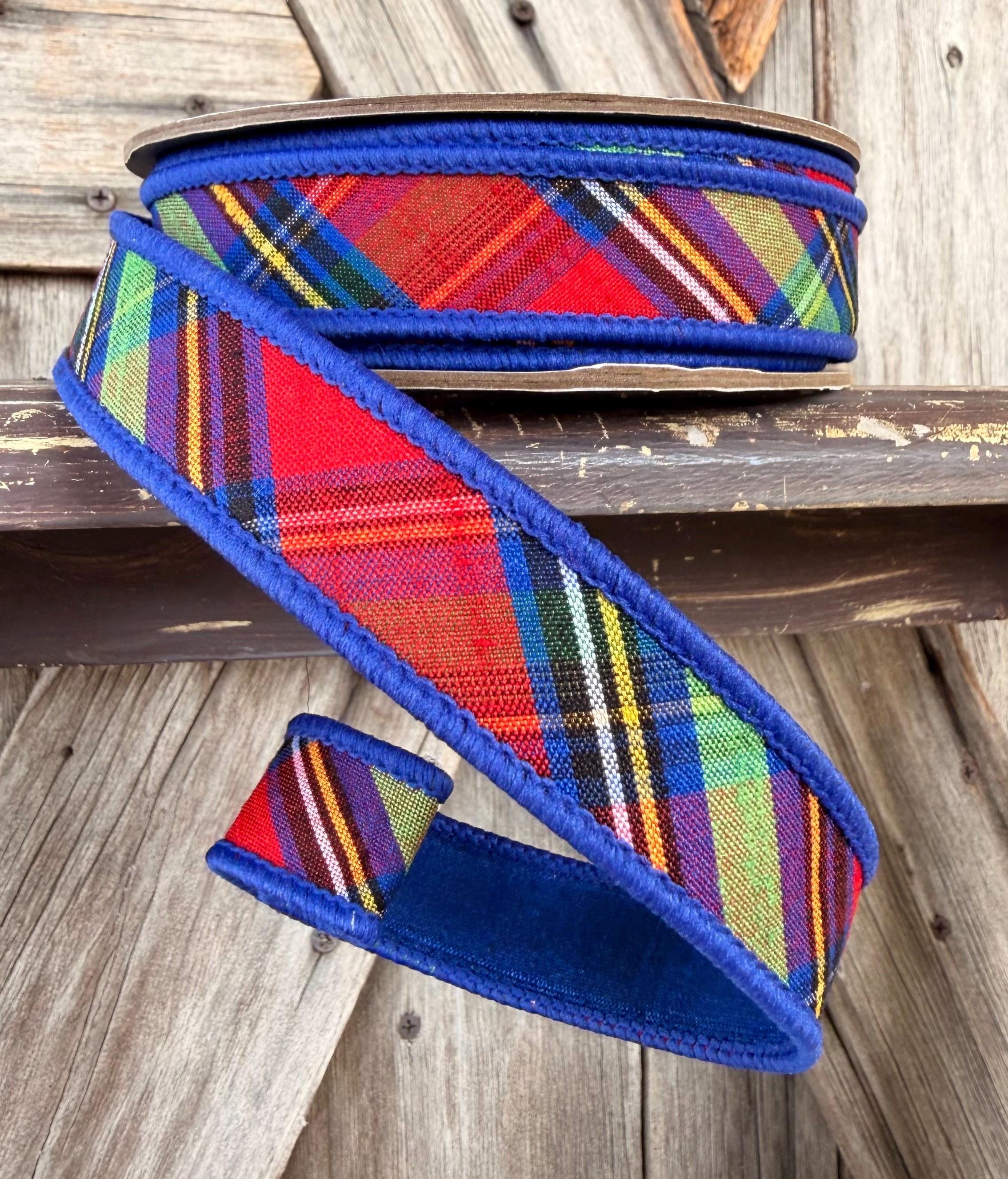 Nutcracker Plaid Wired Ribbon 1 Inch