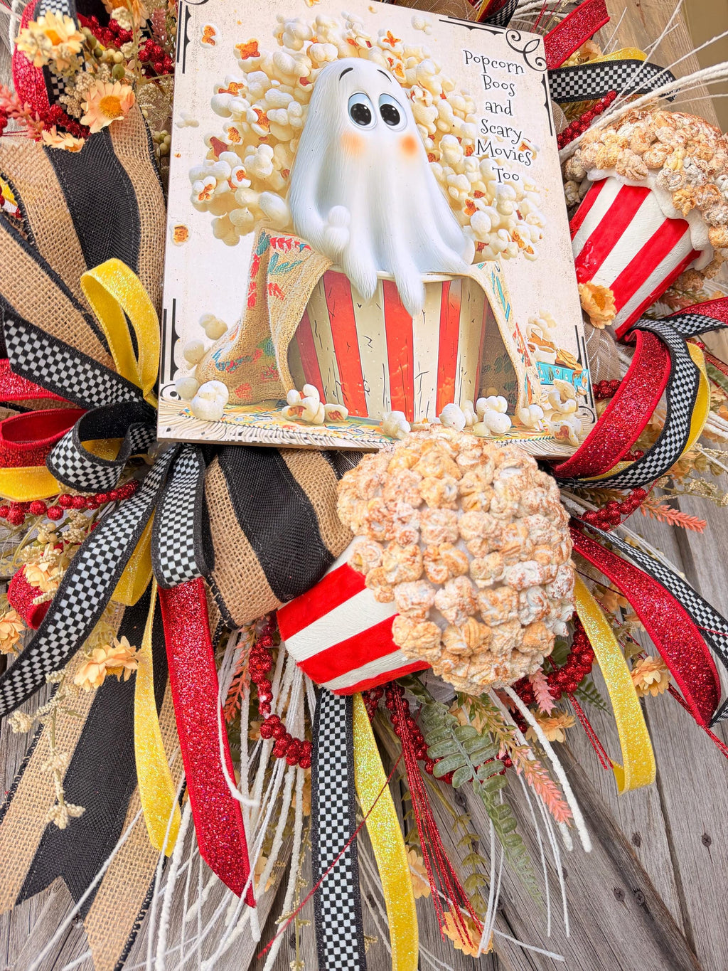 Autumn Wreath, Ghost Wreath, Fall Decor, Halloween Swag, Fall Wreath, Fall Door