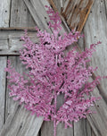 Large Pink Glitter Fern Spray