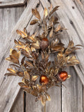 Metallic Copper Acorn Leaf Spray , Wreath Supply, Floral