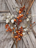 Metallic Mixed Berry Leaf Spray , Wreath Supply, Floral